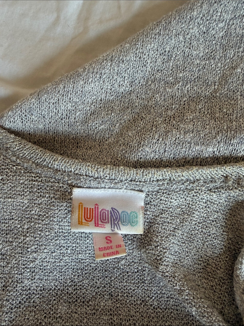 LuLaRoe Heather Gray Knit Sleeveless Vest - Picture 2 of 3